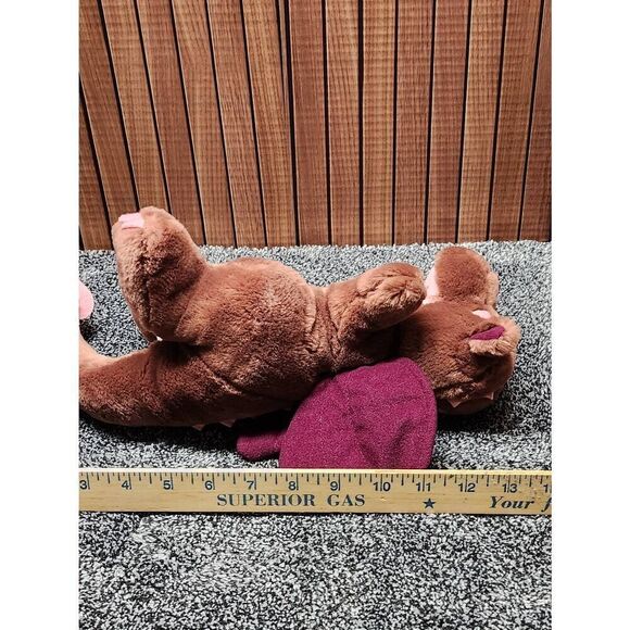 Dakin Dragon Plush 1983 Stuffed Animal 10" Burgundy Pink Red Mauve 80s Kids #A73 - Picture 7 of 7